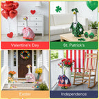 8 Set Holiday Porch Goose Outfits, All Seasons Bundle for Valentine St. Patrick Easter Summer 4th of July Fall Halloween Christmas - 23" Porch Goose Statue Patio Yard Decor