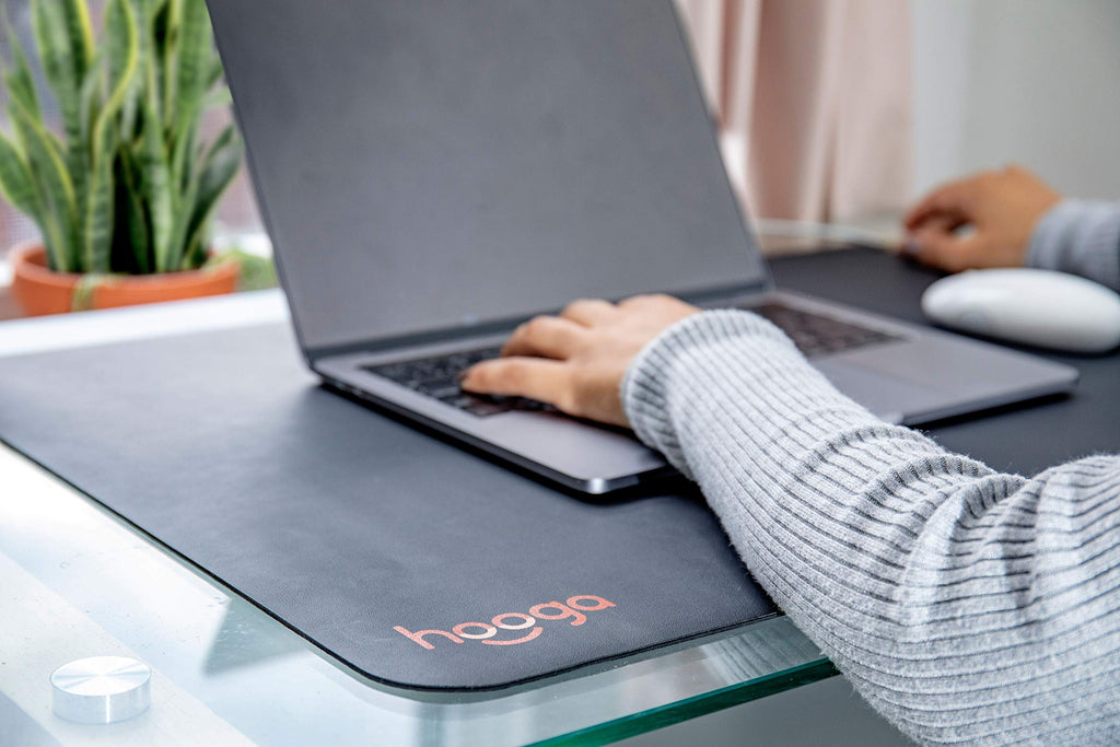 2 Pack Grounding Mat by Hooga. Large Universal Grounded Therapy Mat. Grounding Computer, Office, Meditation Mat. Home Use. EMF ESD Protection, Vegan Leather. May Improve Sleep, Inflammation, Energy.