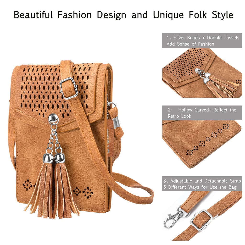 seOSTO Small Crossbody Bags for Women, Tassel Purse, Gifts for Teen Girls