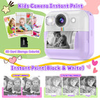 Kids Instant Print Camera, Christmas Birthday Gifts for Girls Boys Purple