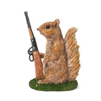 Garden Squirrel Guard Statue, Soldier Gnome - Woodland Friend Garden Decor Statues, Animal Gnome Statues, Waterproof Figure Indoor & Outdoor Lawn Squirrels Ornament Funny Decoration Gifts 6.7" H Gift