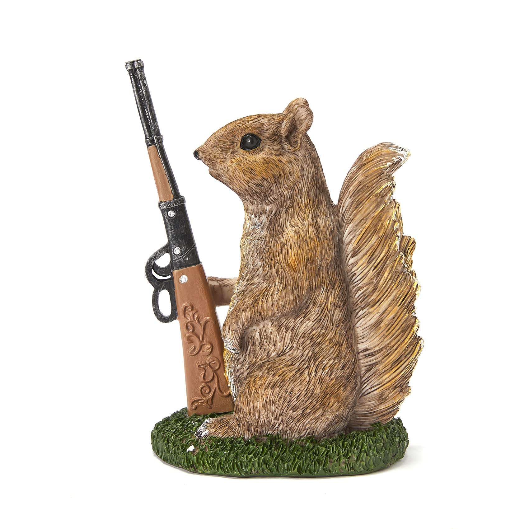 Garden Squirrel Guard Statue, Soldier Gnome - Woodland Friend Garden Decor Statues, Animal Gnome Statues, Waterproof Figure Indoor & Outdoor Lawn Squirrels Ornament Funny Decoration Gifts 6.7" H Gift