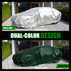 Sunvigor Tarp Waterproof 10x12Ft, Extra Thick 16 Mil Heavy Duty Tarp Cover, Tear & Fade Resistant, Outdoor Tarps with Brass Grommets and Reinforced Edges for Roof, Camping, Patio, Boat (Green/Silver)