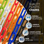 US Weight Security Chain with Plastic Chain Links Enhanced with SunShield UV-Resistant Technology, Made in the USA