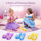 Meland Princess Dress Up for Girls 3-6, Dress Up Clothes with Princess Shoes Toy, Christmas Birthday Gift for Toddlers Girls