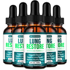 Lung Restore Drops, Official LungRestore Supplement Droppers - Maximum Strength, All Natural Lung Cleanse & Health Support, Advanced Liquid Formula for Healthy Flow, Comfort & Detox Reviews (5 Pack)