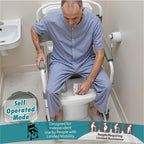 Littneo Bedside Commode with Wheels, Shower Wheelchair with 300 LBS Weight Capacity, Portable Toilet with Bucket for Elderly and Disabled