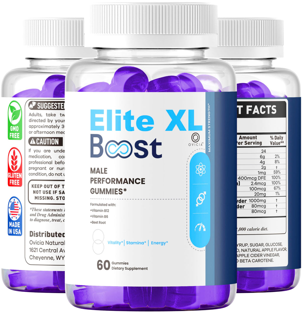 Elite XL Boost Gummies - Official EliteXL Boost Advanced Premium Formula Support Maximum Strenght, All Natural Ingredients Vitamins for Overall Health & Wellness, 60 Gummies for 1 Month