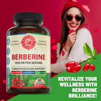 1200mg Berberine Herbal Health Capsules Support Heart and Cardiovascular Health, Help Maintain Healthy Cholesterol, Triglyceride, Blood Sugar Levels, Supports Digestion, Boosts Metabolism, 60 Capsules