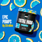 REDCON1 Total War Pre Workout Powder | Blue Lemonade | 320mg Caffeine + Citrulline Malate + Beta Alanine (30 Servings)