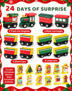 Toddler Advent Calendar 2026, 24pcs Magnetic Wooden Animal Train Set Christmas Advent Calendar 2026 for Kids, Countdown Calendar Gifts Montessori Train Stocking Stuffer for Toddlers, Boys and Girls