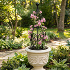 2-Pack Metal Garden Obelisk Trellis, 26.4" Butterfly Rose Plant Support