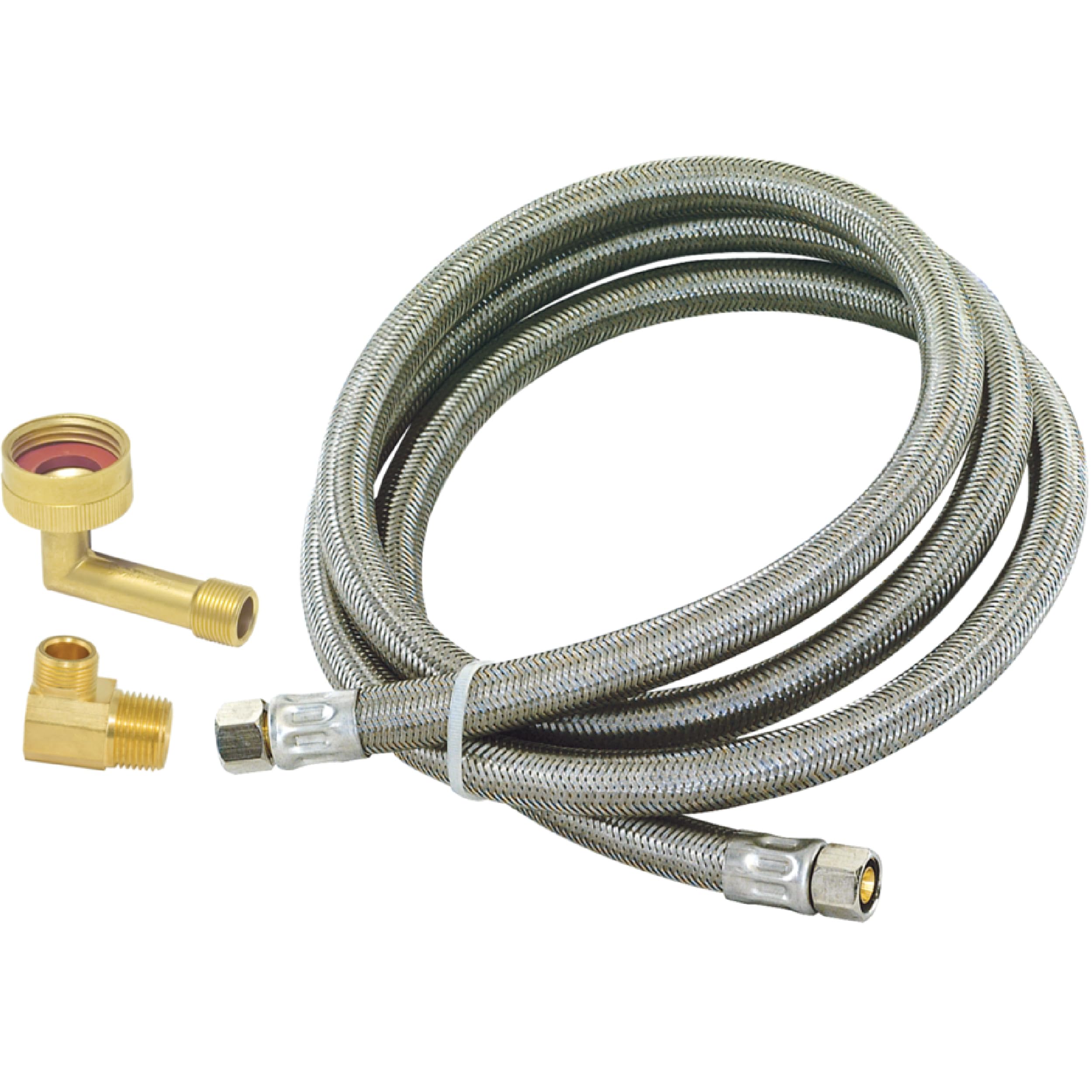 Eastman 4 Ft. Dishwasher Installation Kit, Braided Stainless Steel Supply Line with 3/8 Inch Compression Ends, 41037