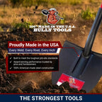 Bully Tools 12-Gauge Round Point Gardening Shovel | Heavy Duty Fiberglass Long Handle | Spade Shovels for Digging, Trenching and Planting | Steel Body Gardening Hand Tools, 100% Made in USA