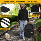 PAWZIDEA 4-in-1 Pet Stroller for Small Medium Dogs & Cats, Foldable Dog Stroller with Detachable Carrier, Escape-Proof No-Zip Canopy, Lightweight Portable Travel Crate & Car Seat Combo, Storage Basket
