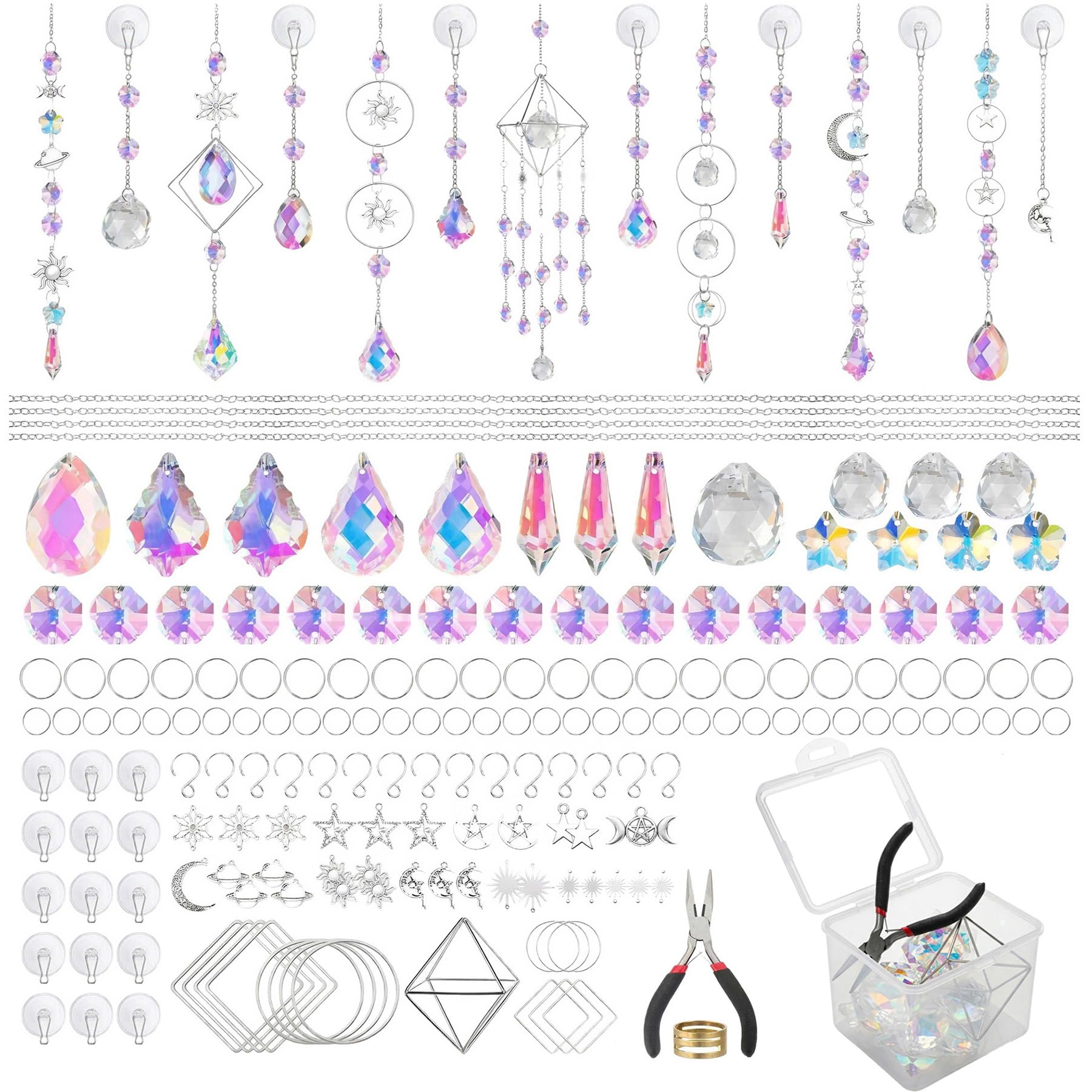 Suncatcher Kit for Adults, DIY Crystal with Prism Beads, 380PCS
