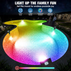 LightHacker Solar Pool Lights for Inground Pools,Upgraded Solar Lights with LCD Pool Thermometer, Underwater Submersible Led Light for Pool Accessories, Swimming Pool Lighting with 10 Light Modes, 1PC