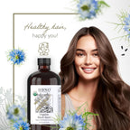 HBNO Organic Black Seed Oil - Huge 16 oz (475ml) Glass Bottle Value Size - USDA Certified Organic Black Seed Oil, Cold Pressed for Face, Body, Lips, Shampoo & Conditioner