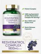 Carlyle Resveratrol Supplement | 180 Capsules | Non-GMO & Gluten Free | Potent Complex