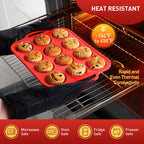 12 Cups Silicone Muffin Pan with Metal Reinforced Frame Regular Size Cupcake Pan Tray Egg Bites Silicone Circle Cookie Molds Muffin Tin Tart Pans Baking Sheet Set for Breakfast Sandwiches