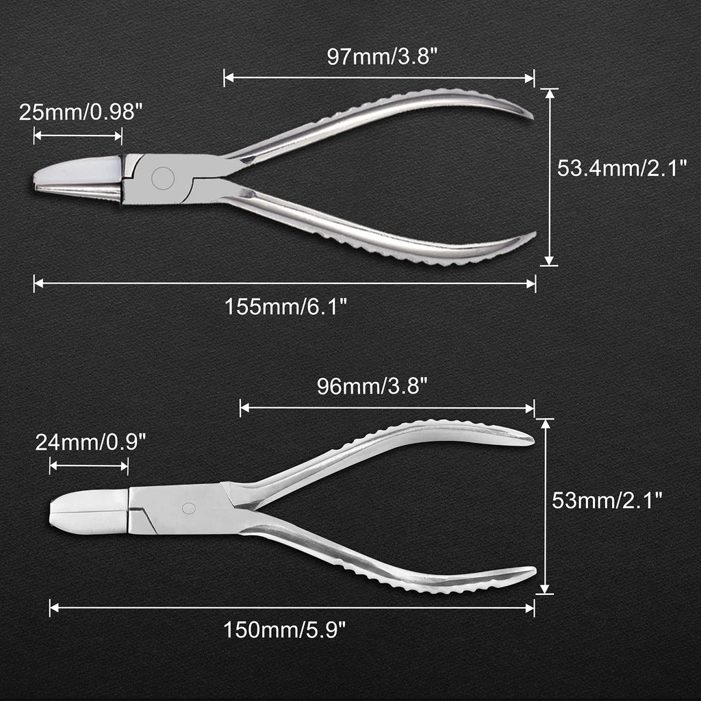 LEONTOOL Round Nylon Jaw Eyeglasses Frame Pliers Kit with Eyeglass Repair Screwdriver Optical Pliers Set