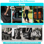 Collapsible Wagon Cart with Wheels, Compact 360 lb Folding Cart, Jet Black