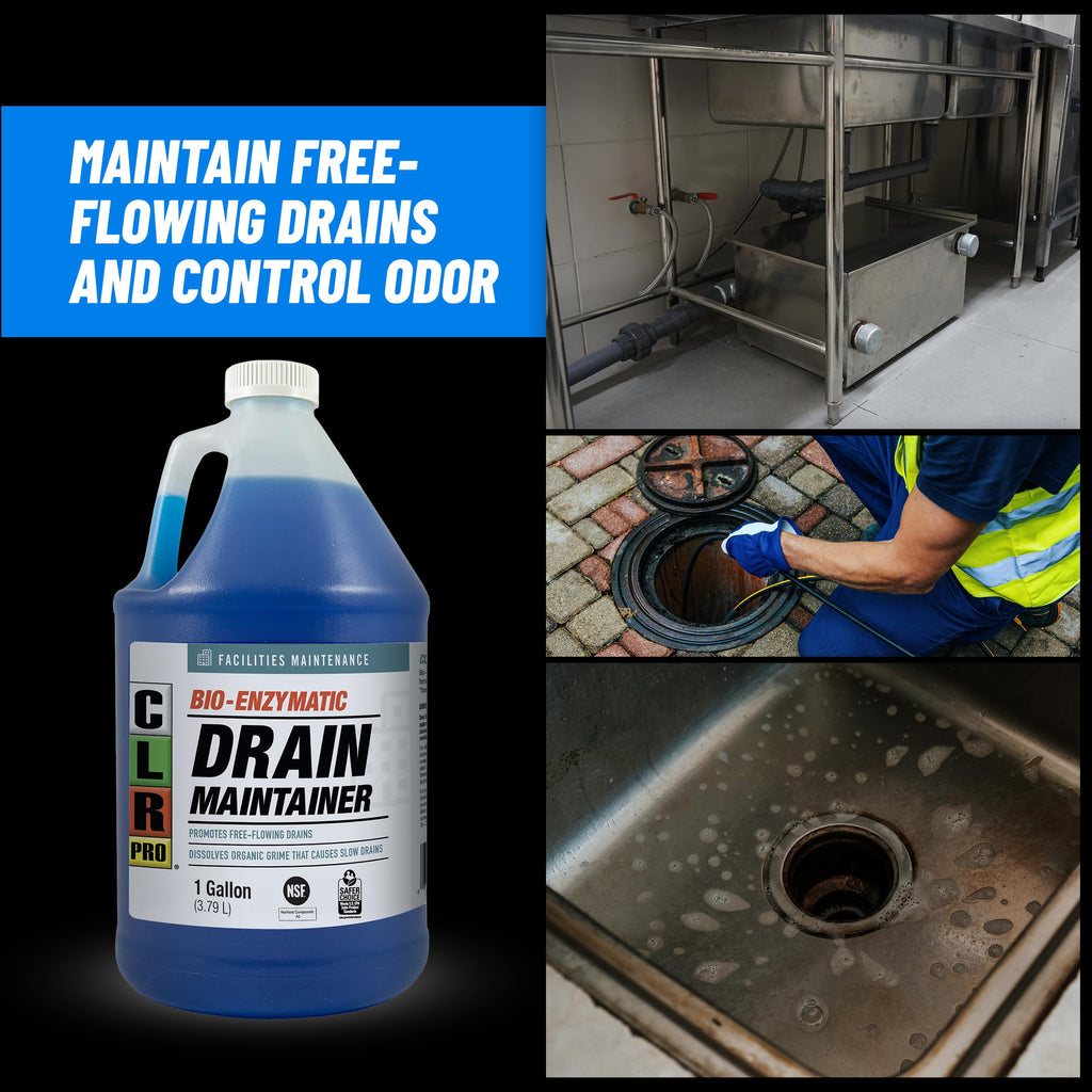 CLR PRO Commercial Drain Line and Grease Trap Treatment, Preventative Maintenance Microbial Formula, 1 Gallon Bottle