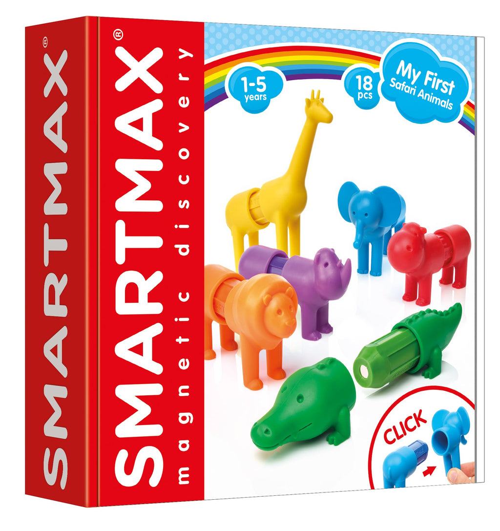 SmartMax My First Safari Animals STEM Magnetic Discovery Building Set with Soft Animals for Ages 1-5