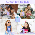 Kids Camera Instant Print, Dual-Lens 48MP Digital Camera,Purple,Aasonida