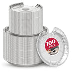 COZZIVITA Round Electric Stove Burner Covers - Thicker Aluminum Foil Burner Liners - Disposable Stove Top Protector, 100 Pack (50 * 6 Inch and 50 * 8 Inch)