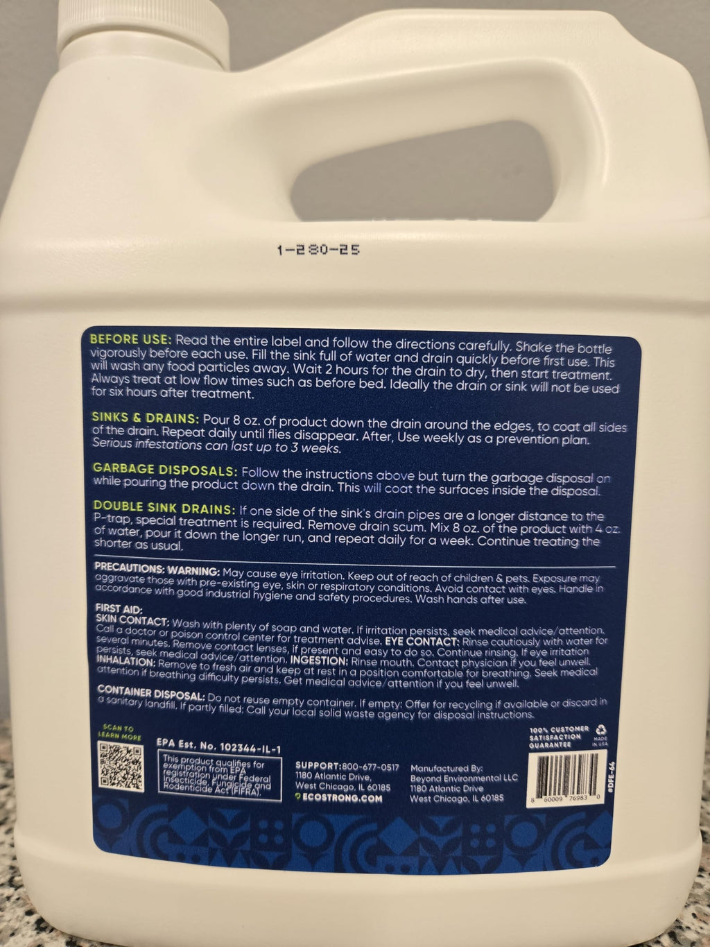 Fruit Fly Drain Treatment | Drain Fly Eliminator | All-Natural, Eliminates Gnats, Sewer Flies and More - Works in All Drains - 64 Fl Oz