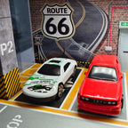 Storage Display Garage Compatible with Hot Wheels - Toy Car Garage with Lights, Freestanding Display Case, Parking Garage Diorama for 1/64 Scale Diecast Cars with 4 Levels 24 Spots Maximum 40 Cars