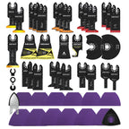AMZWEI 153PCS Upgraded Multitool Blades Oscillating Tool Accessories with Sandpaper, Hook Knife, Titanium Saw Blades for Wood Metal Plastic Cutting, Compatible with Dewalt Ryobi Milwaukee Rockwell