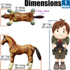 Jet Creations Inflatable Horse 38" L x 30" H – Blow Up Animal Toy for Kids Ages 3+, Golden Brown – Party Decoration, Yard Display, Western Themed Photo Prop, Birthday & Holiday Décor, 1 PC