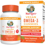 MARYRUTH'S Vegan Omega 3 Gummies for Adults | 2 Month Supply | Sugar Free Supplement with Vitamin C | Flaxseed Oil Immune Support | Overall Wellness | No Fish Taste | 60 Count