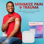 HEALQU Island Dressing - 6"x6", 30 Count - Bordered Gauze Sterile Individually Wrapped Gauze Pads, Water-Resistant, Non-Woven Backing - Soft and Breathable Wound Dressing for First Aid and Medical