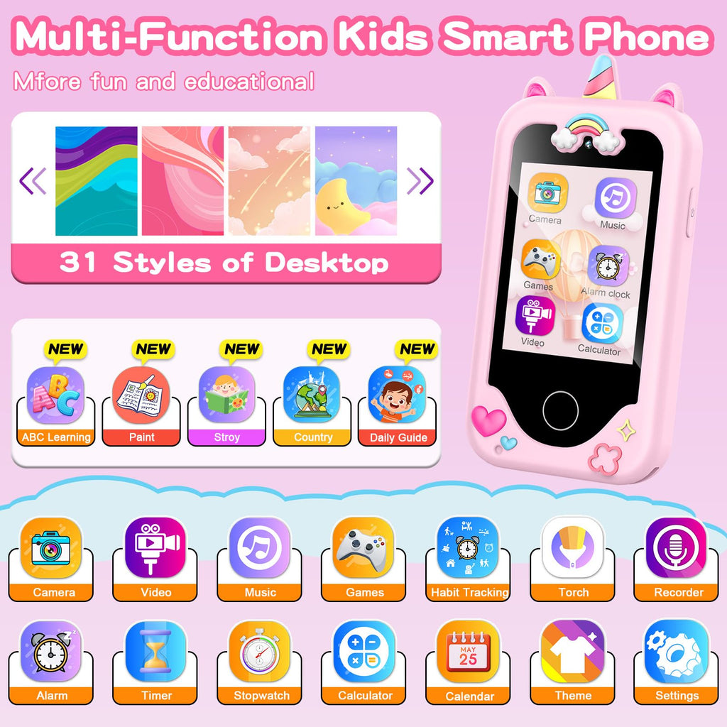 WEOLULI Kids Smart Phone Toy for Toddler Girls Boys Ages 3-10