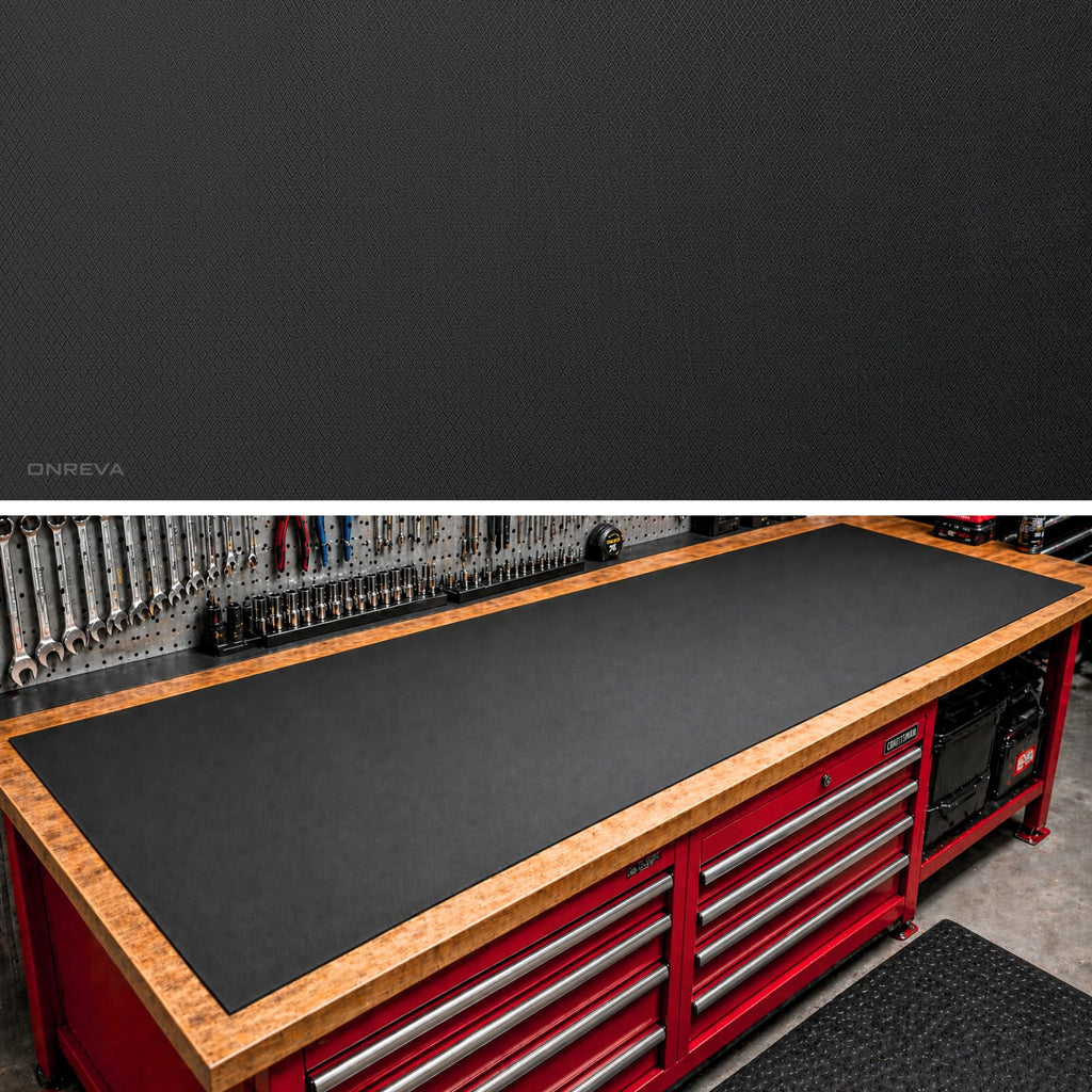 ONREVA Workbench Mat 24X60 Inches, EVA Rubber Work Mat, Protect Your Work Bench Top, Heavy Duty Pad for Tool Box Top, Table, Tool Station, Rolling Cabinet Cart Cover Liner Matt, 60"X24" 5mm Thick