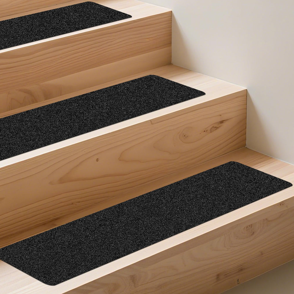 Ealyder Tape Non Slip Tape 6 inch X 30 inch (10-Pack) - Outdoor Waterproof Non Skid Tape, Stair Treads Anti Slip Tape for Step, Deck, Pre-Cut Anti Slip Tape, Black with Roller