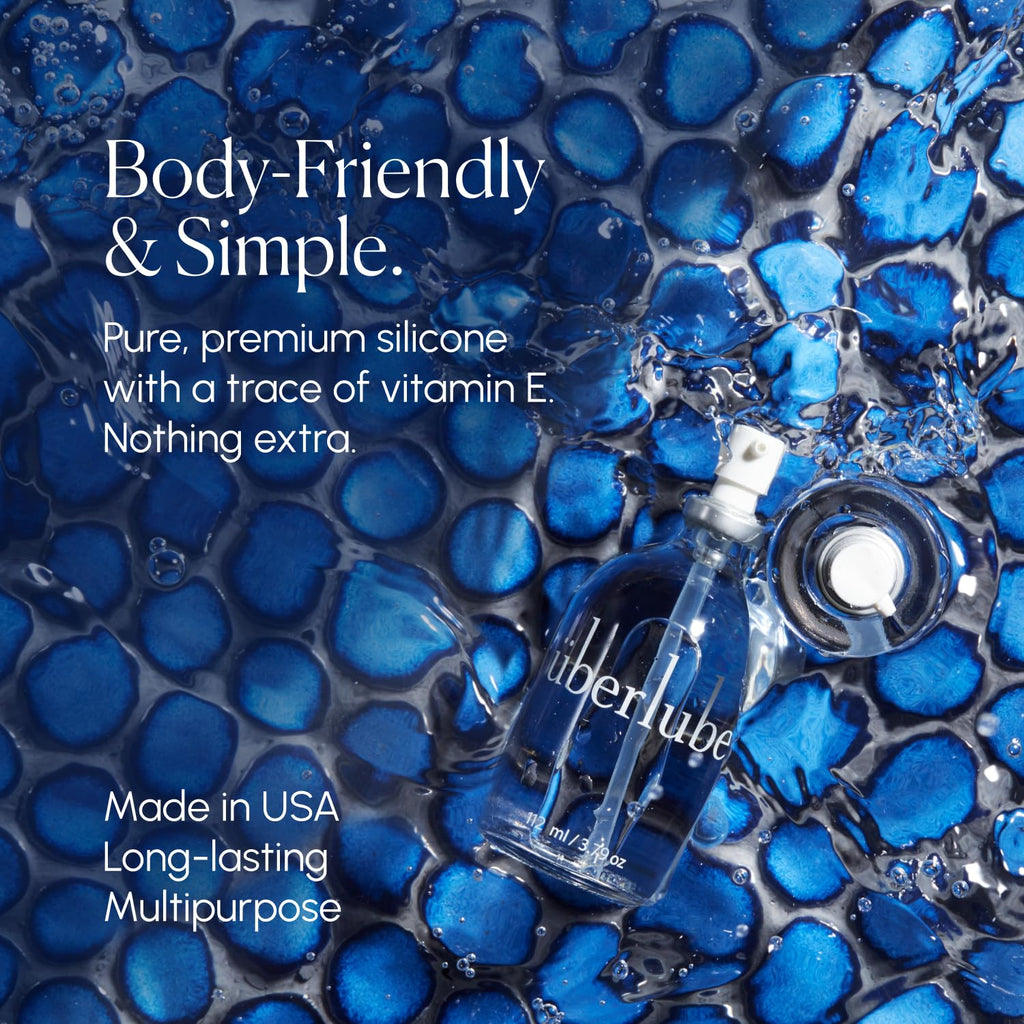 Überlube Luxury Lubricant | Latex-Safe Natural Silicone Lube with Vitamin E | Unscented, Flavorless, Zero Residue, Works Underwater - 112ml