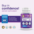 Genex Formulas Resveratrol 1500 mg Supplement for Healthy Aging – NSF Certified for Safety, Quality & Label Accuracy – Potent Antioxidant & Healthy Aging Formula - Gluten Free 90 Count