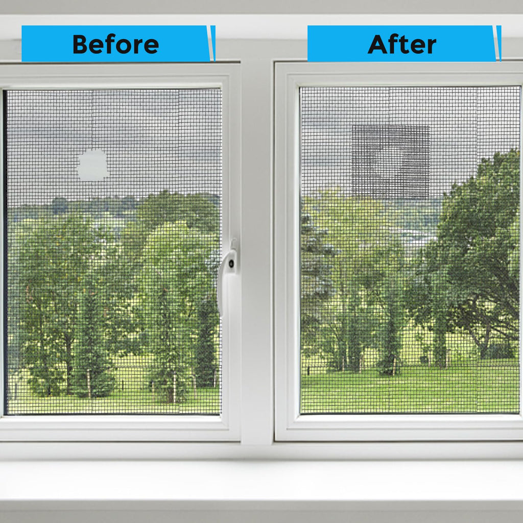 Secopad Grey Window Screen Repair Kit, 4 in X 30 FT (360IN) Screen Repair Tape for Windows or Doors, Strong Adhesive Fiberglass Mesh Patch Tape