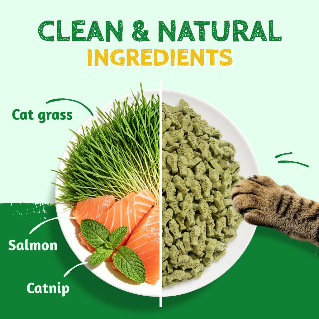 Just Try Cat Grass Treats for Indoor Cats Hairball Control 13.4 OZ