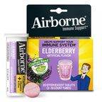 Airborne Elderberry + Zinc & Vitamin C Effervescent Tablets, Immune Support Supplement with Powerful Antioxidant Vitamins A C E, 20 Fizzy Drink Tablets, Elderberry Flavor