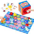 JoyCat Mystery Alphabet Box for Kids 26 PCS Letters Sorting Matching Game Activities Letter Sounds Fine Motor Learning Toys for Preschool Kindergarten Classroom - Easter Basket Stuffers Gifts