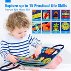 Busy Board for Toddlers -  Toys Preschool Learning Activities with Life Skills, Alphabet, Number, Shape, Color, Animal, Weather - Toddler Boy Learning Educational Toys, Travel Toys
