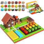 Dufvrpe Magnetic Blocks - 100PCS Idyllic Farm - 1" Creative Magnetic Building Cubes Set for Kids Ages 4-8