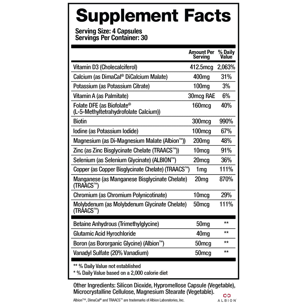 BioMatrix Chelated Mineral Supplement, Iron-Free, Calcium, Magnesium, Zinc