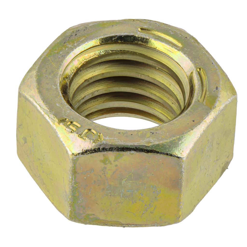 7/16"-20 (25 Pack) Grade 8 Hex Nut, Fine Thread, Yellow Zinc by Makers Bolt