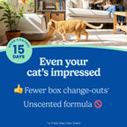 Fresh Step Advanced Ever Fresh Multi Cat Clumping Cat Litter, Unscented, Low Dust, Odor Control with Ammonia Block Tech, Compatible in Automatic Litter Boxes, 32 lb. (2 x 16 lb.)